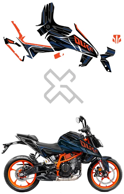 Super Duke Edition Full Body Sticker Compatible with Duke 390 Gen 3 | Made in Premium Matte Vinyl with FPF (Fade Protection Film), Waterproof, Precut Sticker, Pack Of 1 Compatible with Both Side